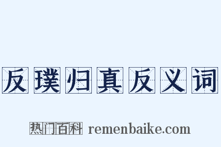 反璞归真反义词是什么意思的图片